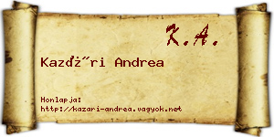Kazári Andrea névjegykártya