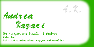 andrea kazari business card